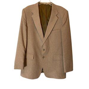 Vintage Levis Action Suit Blazer Tan Wool Blend Professional Menswear 46L